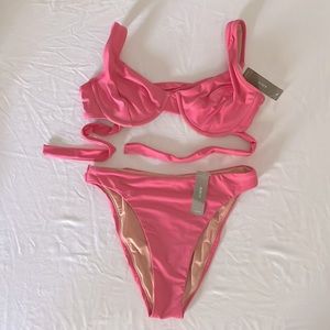 NWT J. Crew Two Piece Bikini Set PINK - 34D Top, Small Bottom